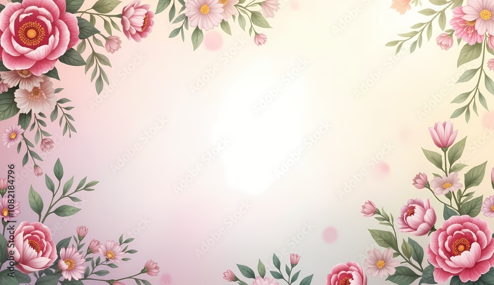 Naklejka premium background with flowers