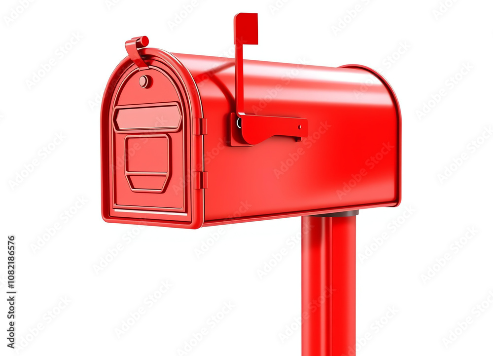 Bright red mailbox isolated on white background Bright red mailbox isolated on white background