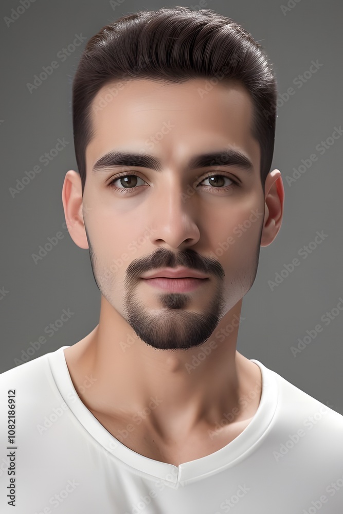Fototapeta premium ia generated. look of a man man looking straight ahead. portrait of a man. portrait of a person. 