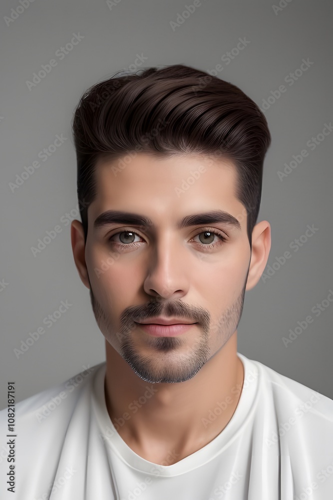 Fototapeta premium ia generated. look of a man man looking straight ahead. portrait of a man. portrait of a person. 