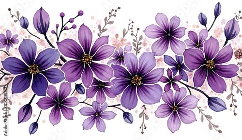 Wallpaper Mural purple flowers Torontodigital.ca