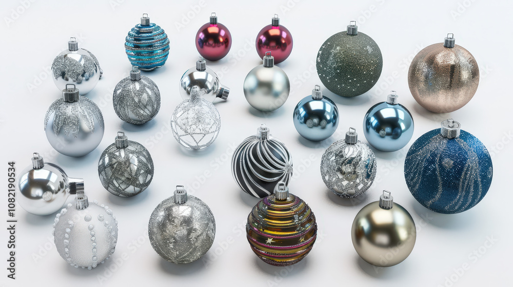colorful christmas balls isolated on white colorful christmas balls isolated on white