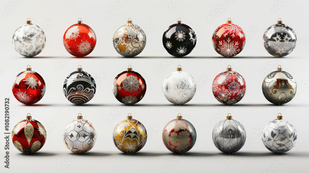 colorful christmas balls isolated on white colorful christmas balls isolated on white