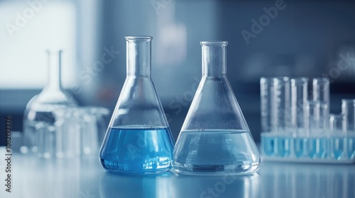 Laboratory Glassware with Liquid Scientific Equipment for Chemical Studies