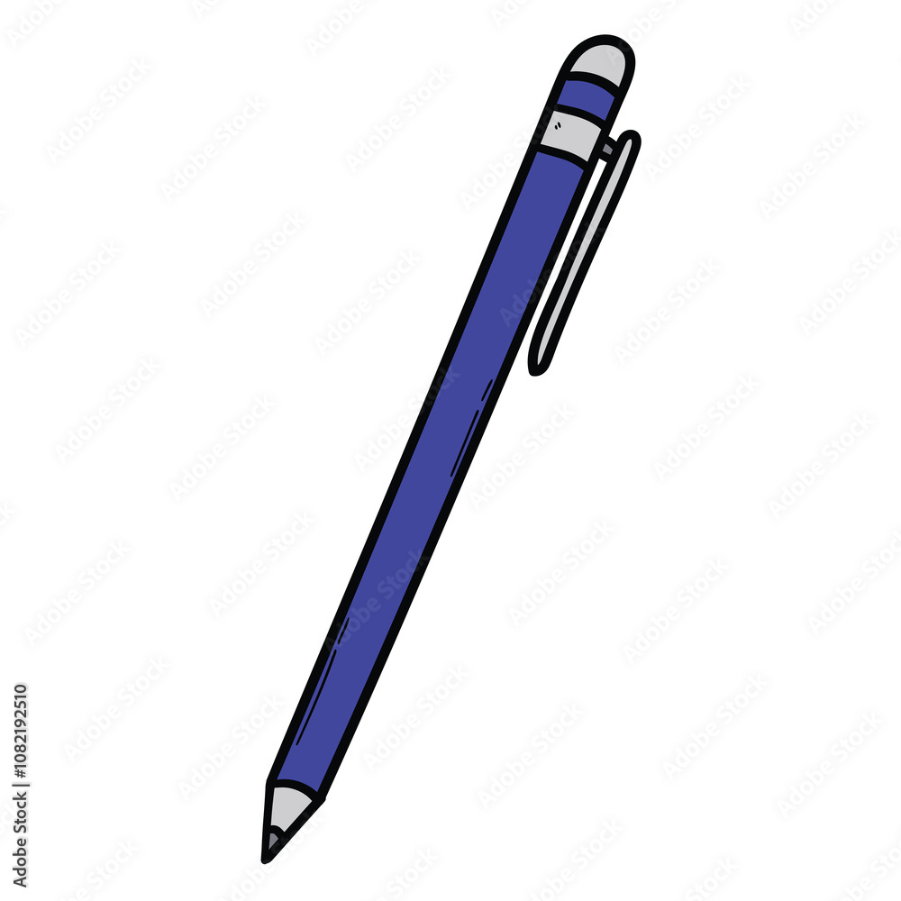 Hand drawn cartoon blue pen on white background. Hand drawn cartoon blue pen on white background.