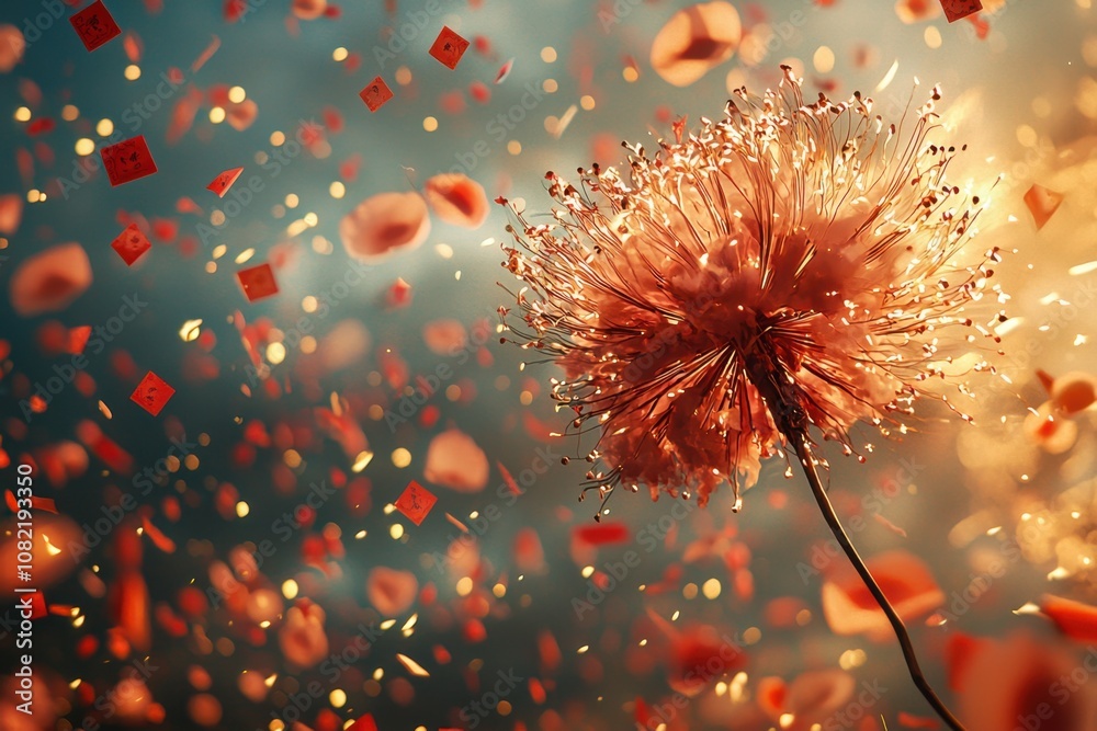 Obraz premium Dancing petals in a dreamy atmosphere nature macro photography ethereal setting close-up beauty of nature