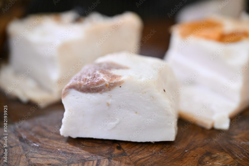 Lardo di Colonnata is a lard produced on the hills where marble is quarried in Massa Carrara in Tuscany