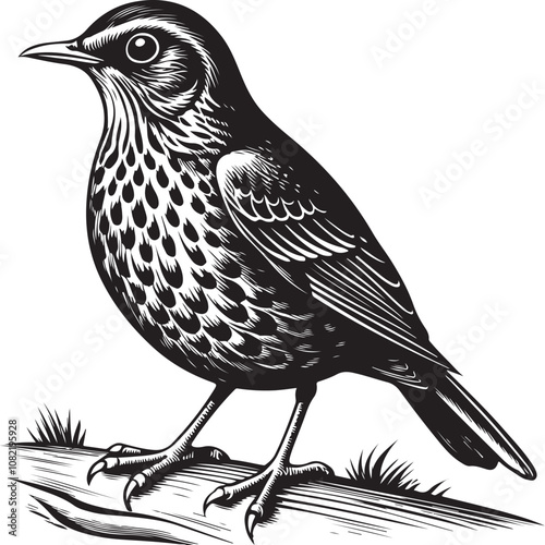 Clay Colored Thrush vector