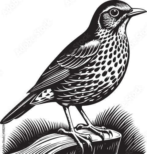 Clay Colored Thrush vector