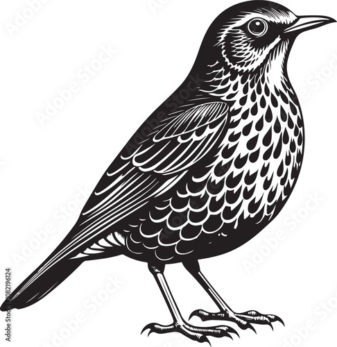 Clay Colored Thrush vector