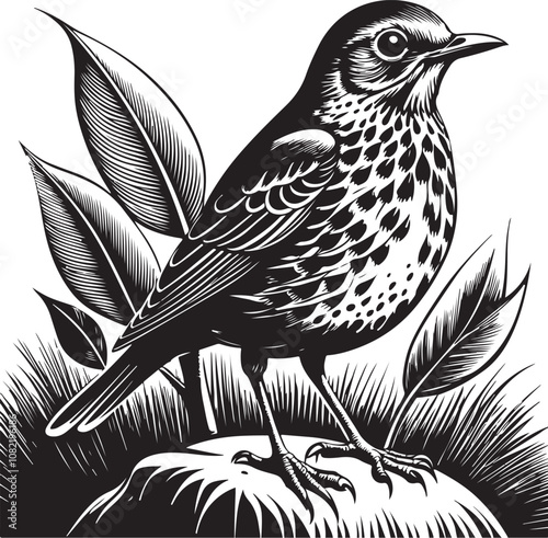 Clay Colored Thrush vector