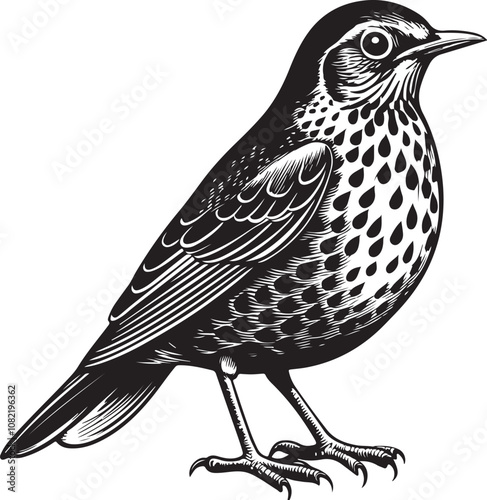 Clay Colored Thrush vector