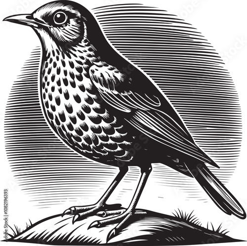 Clay Colored Thrush vector