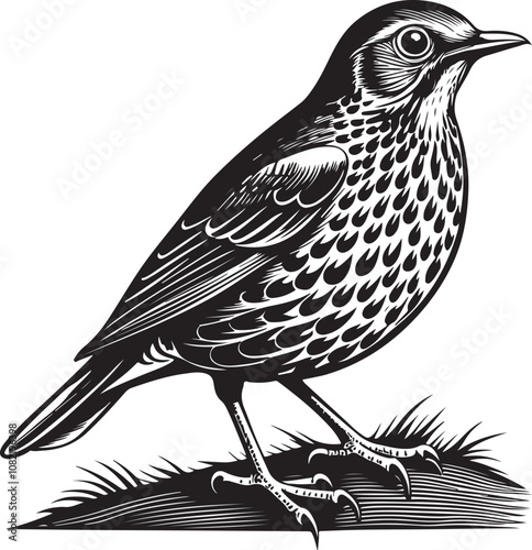 Clay Colored Thrush vector