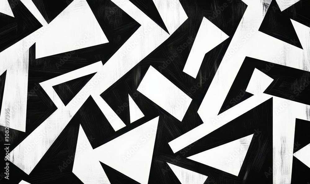 Fototapeta premium and white background with sharp geometric patterns and shapes, Generative AI