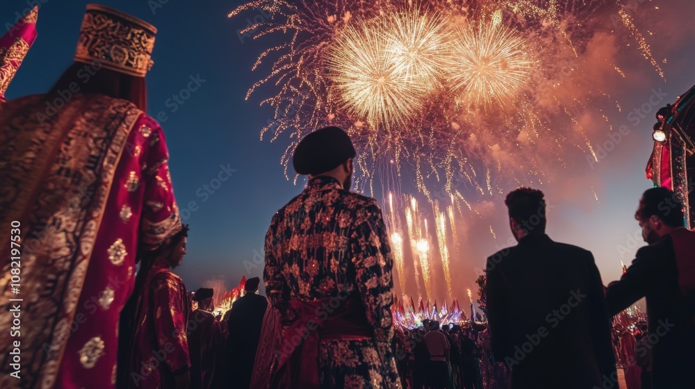 Fototapeta premium Fireworks Display During Traditional Celebration