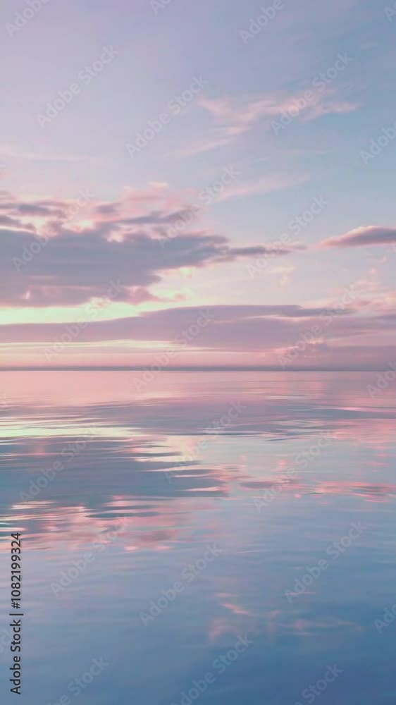 Serene sunset over calm waters with pastel colors reflecting on the surface. Serene sunset over calm waters with pastel colors reflecting on the surface.
