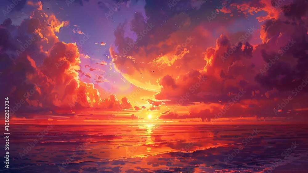 Stunning Sunrise Over the Ocean Stunning Sunrise Over the Ocean