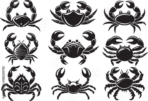 crab vector illustration silhouette printable png