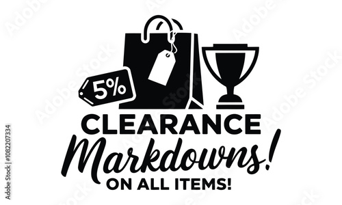 Clearance Sale Banner - Minimal Vector Design Showcasing Discounts 