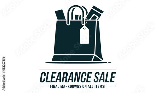 Clearance Sale Banner - Minimal Vector Design Showcasing Discounts 