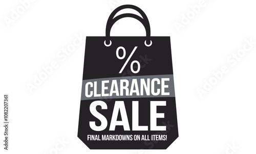 Clearance Sale Banner - Minimal Vector Design Showcasing Discounts 