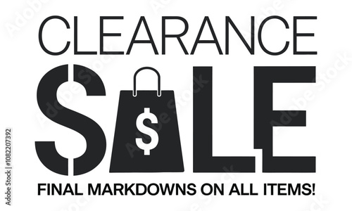 Clearance Sale Banner - Minimal Vector Design Showcasing Discounts 