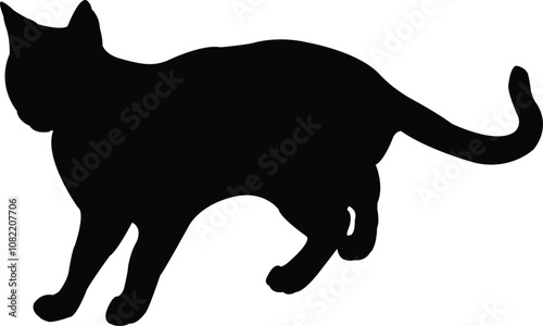 a cat body silhouette vector