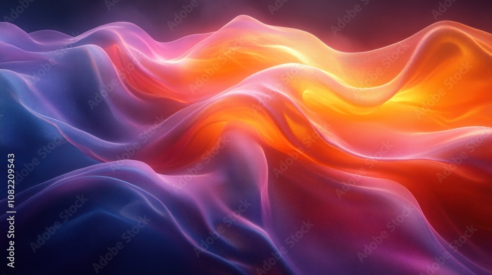 Abstract waves of color in a flowing, ethereal design. Abstract waves of color in a flowing, ethereal design.