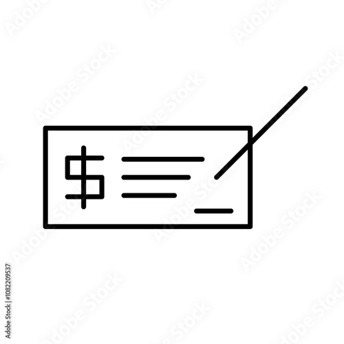 Stock or bond or check outline black icon. Used for any platform or purpose. Action promotion and advertising. Trendy isolated symbol mobile, app, design, web, dev, ui, ux, gui. Vector EPS 10