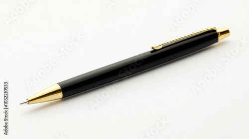 Pen on a white background, side view, sharp details