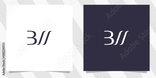 Photos letter bw wb logo design vector