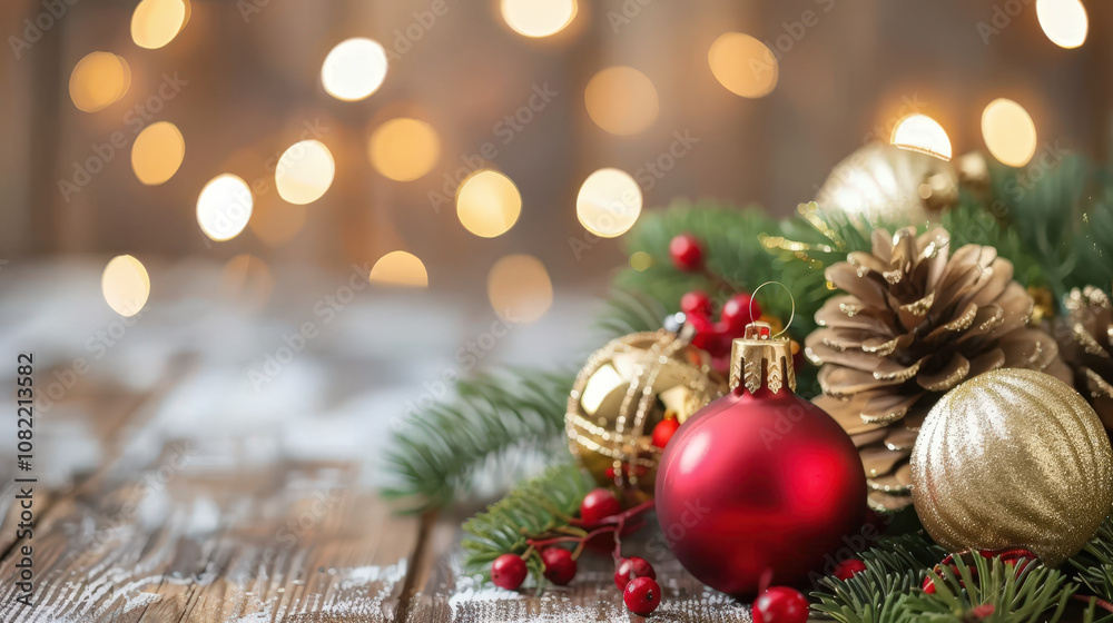 christmas decoration on wooden background on table christmas decoration on wooden background on table