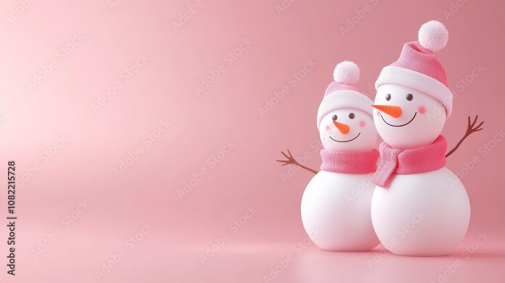 Cute Snowman Banner for Christmas and New Year Cute Snowman Banner for Christmas and New Year