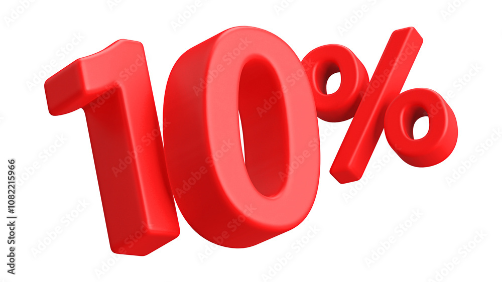 10 Percent Off Discount Red Number 3D Render 10 Percent Off Discount Red Number 3D Render