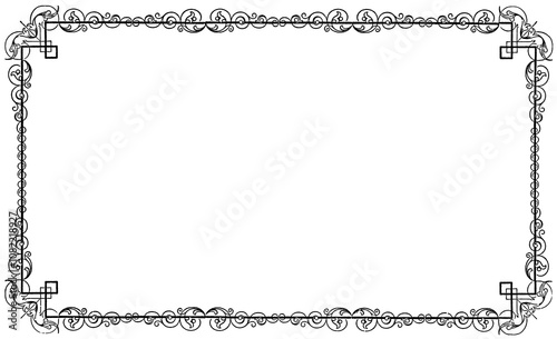  19世紀活版印刷　飾り罫　唐草模様