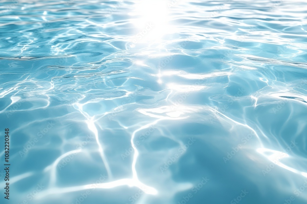 A light blue background with ripples of water, top view A light blue background with ripples of water, top view