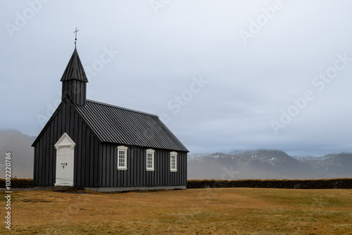 Black church Budakirkja, Iceland photo