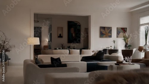 Stylish house interior featuring modern furniture, cozy decor, and lighting.Stylish house interior featuring modern furniture, cozy decor, and lighting.