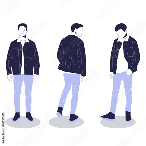  jacket and jeans casual fashion set