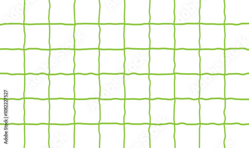 ラフなチェック柄（黄緑）、手描き、グラフチェック、ラインチェック、方眼、背景素材