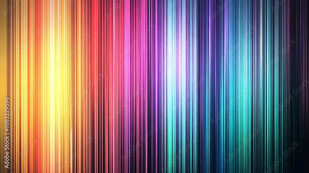 Vibrant and colorful light trails ascending against a dark background