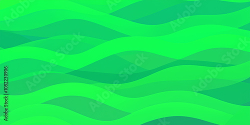 Abstract green wave pattern background in vibrant shades