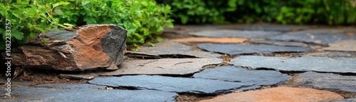 Wallpaper Mural On the rock, Rugged outdoor terrain with stone pattern, natural abstract concept Torontodigital.ca