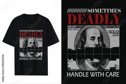 Design for shirt, paper cut y2k impressionist poster, dark colors, dollar and death