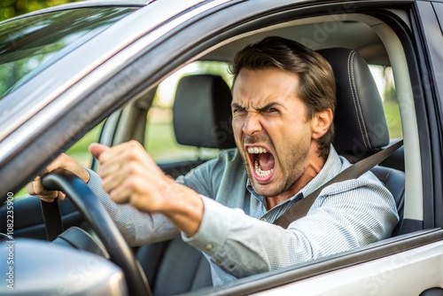 Angry Driver Pressing Horn