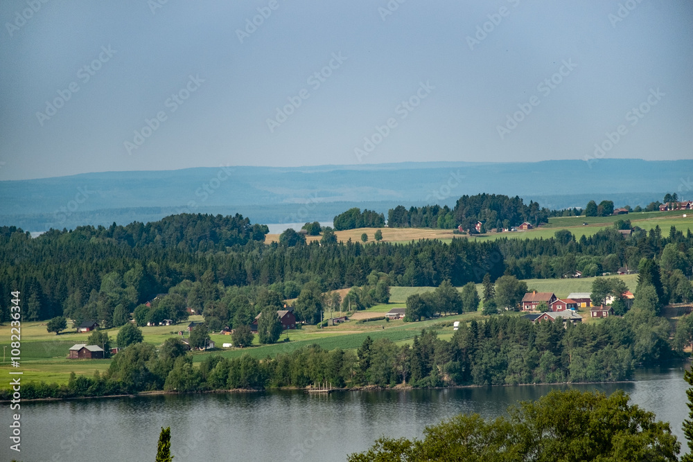 Fototapeta premium Wavy country landscape from above