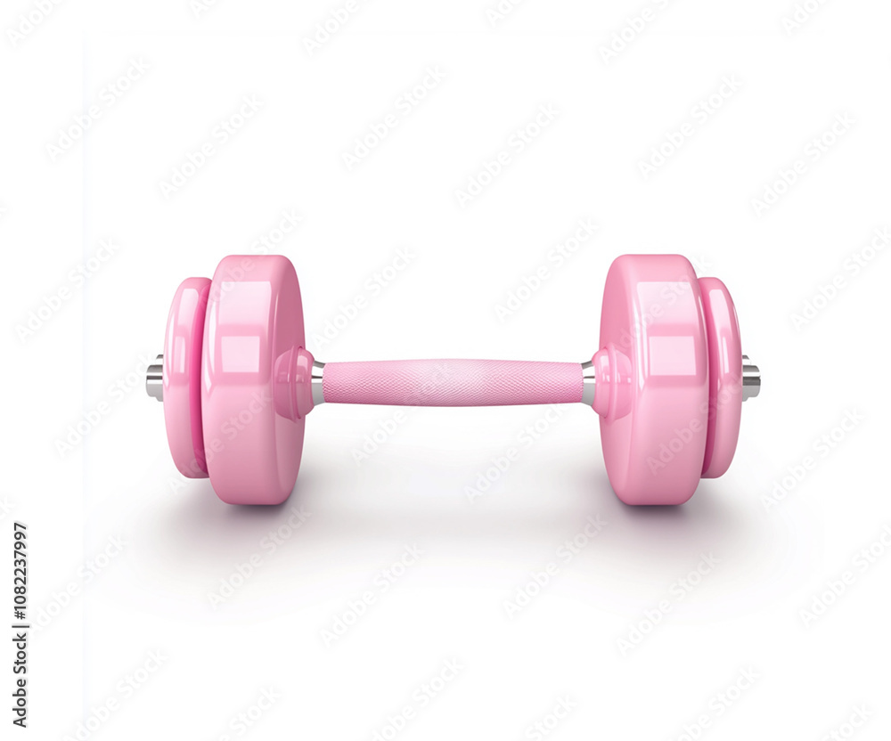 pink dumbbell isolated on white pink dumbbell isolated on white