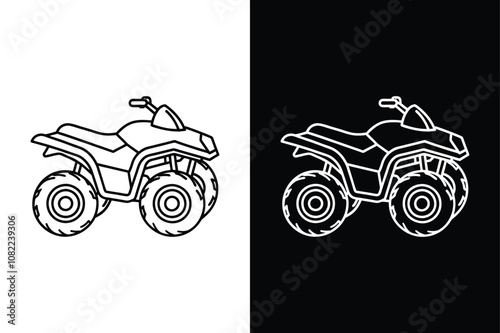 Quad bike or atv icon on White Background Vector Art Illustration on white background.