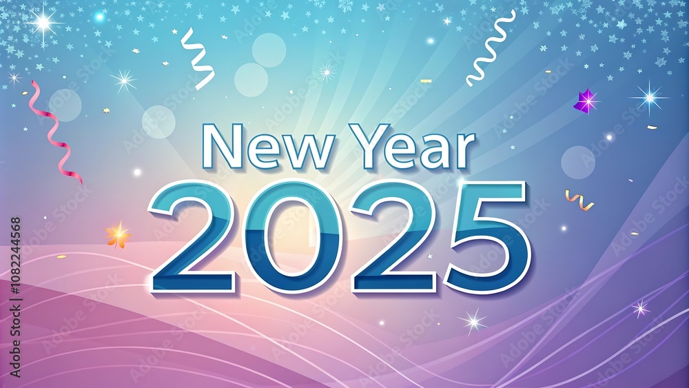2025 happy new year text effect design